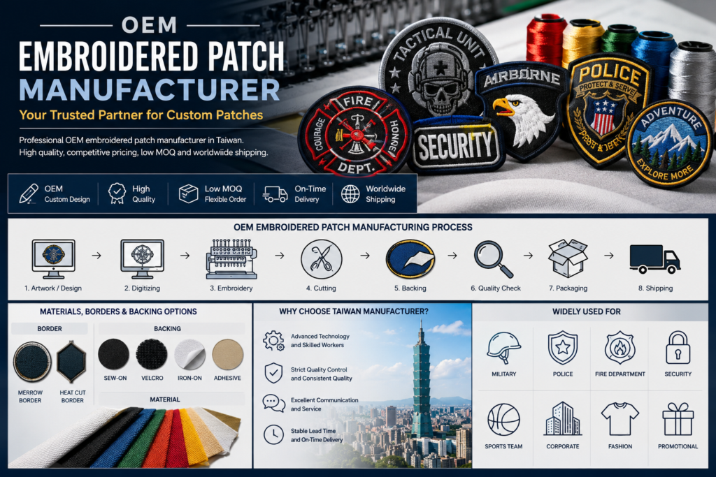 Oem Embroidered Patch Manufacturer: Complete Buyer | 2026 Guide 1 Oem Embroidered Patch Manufacturer