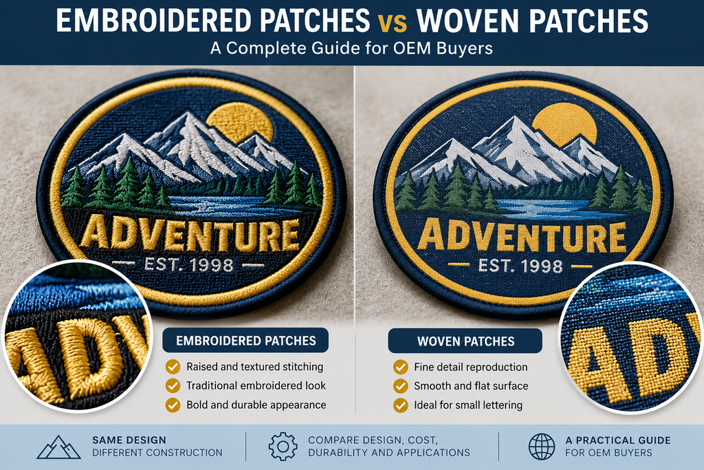 Embroidered Patches Vs Woven Patches: Complete Guide For Oem Buyers 1 Embroidered Vs Woven Patches